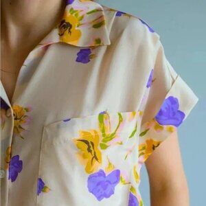 No. 6 Faro Pocket Top in Cream Painted Bouquet *LAST CHANCE